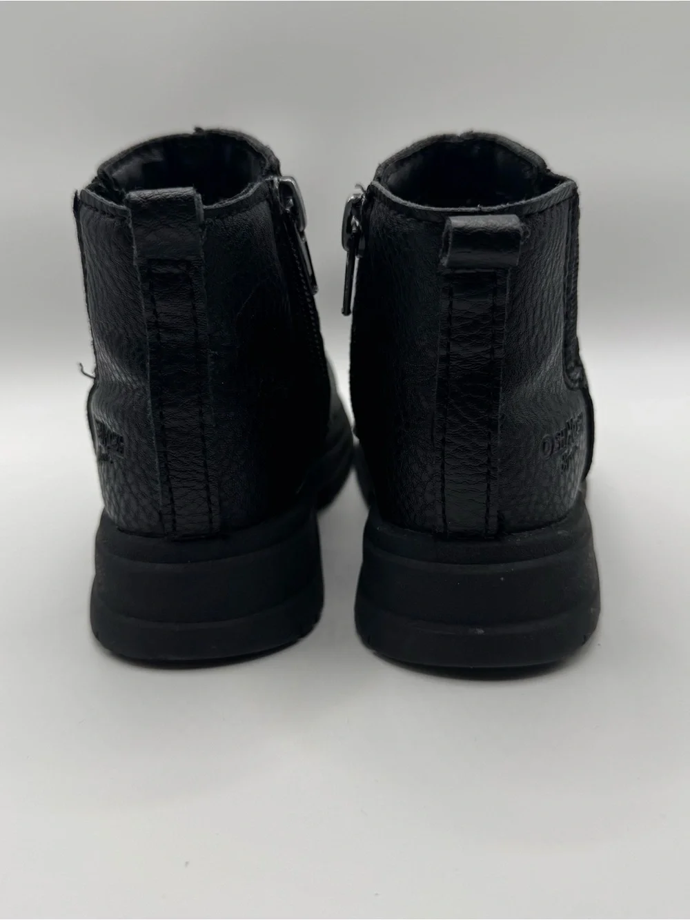 OshKosh B'gosh Toddler Girl 5M Black Zipper Boots Kidcore Casual Moto Neutral